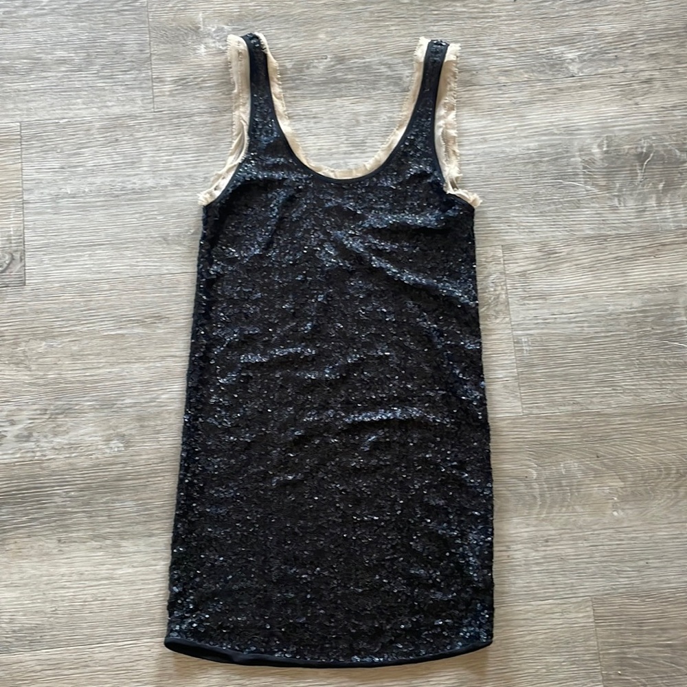Black matte sequin dress